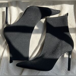 ZARA KNIT ANKLE BOOTS- Size 40, Black Stiletto Ankle Boots